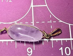 Tumbled lavender amethyst vintage carved yellow gold plated gemstone tennis brac