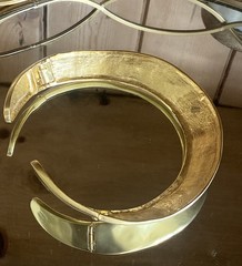 Beautiful Vintage Les Bernard Vogue Egyptian Revival Gold Plate Collar Necklace