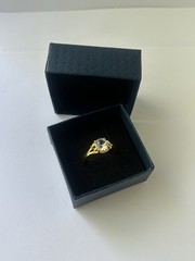 Vintage Clear Cubic Zirconia Ring Gold Plated Womens Size 10