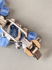 Vintage Verified JULIANA Bracelets, Brooch & Earring Set, Blue Octagon & Beads