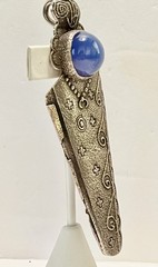 Vintage Southwestern Designer Anthony Lovato Sterling Chalcedony pin Pendant