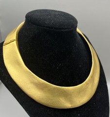 Vintage Gold Brass Hinged Collar Necklace Choker 70’s Boho Brutalist