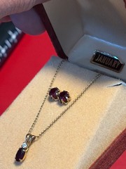 Vtg 12K Gold Filled Genuine Amethyst Set Earrings, Necklace & Pendant