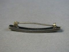 Antique Sterling Silver Narrow Rhinestone Bar Pin 2.0g #J3717