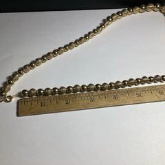 24” GOLDTONE NECKLACE GRADUATED BEADS METAL BEADS ON CHAIN