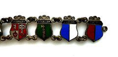 Vin Enamel Souvenir Crests Flags Province Link Bracelet 6.75” Needs Clasp