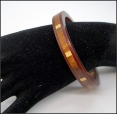 Handcraft Horn Bone and Wood Bangle Bracelet 3 Inch Wide #E284