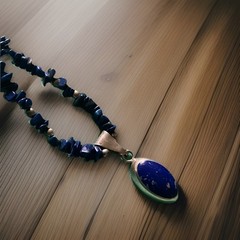 STERLING SILVER LAPIS NECKLACE LAPIS PENDANT & CHAIN 16” PLUS GIFT