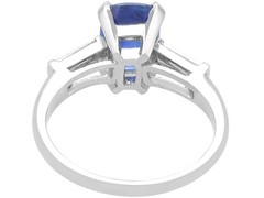 Art Deco 2.38Ct Burmese Sapphire and 0.30Ct Diamond Platinum Ring Circa 1930