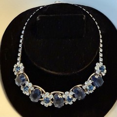 Juliana D&E Verified Sapphire & Baby Blue Rhinestone 5-Link Necklace Ref # 63