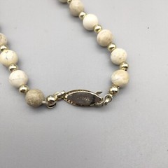 Boho Chic Jasper Genuine Stone Polished Bead Graduated Necklace 19″ Vintage