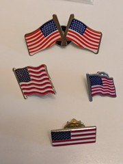 11 pins- golf bag, NY Jet, postage stamp, Christmas Cat,Princess coin,4 US flags