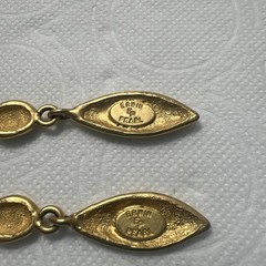 VTG Erwin Pearl Matte Gold Dangle Pierced Earrings Signed – Nice