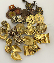 Vintage Jewelry Lot Signed Earrings Panetta Trifari Blanca Anne Klein GAS Bijoux