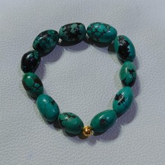 Turquoise Bracelet Natural Turquoise Stretchable Handmade Gemstone Bracelet