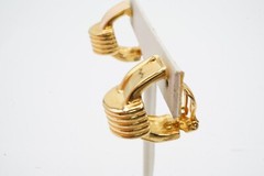 Vintage Clip On Earrings Gold Tone Signed
