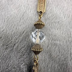 Vintage Station Necklace Gold Tone Long Chain Beads Flapper Opera 44”