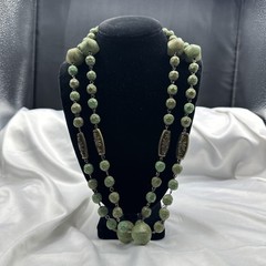 Vtg Handcrafted Extra Long Painted Beads Necklace. It’s 36” Long. See pics.