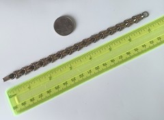 Vintage (Antique?) Silver or Silver-tone Scroll Link Bracelet 7″