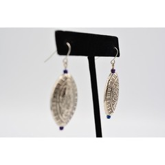 Vintage Dangle Earrings Silver Tone Beaded Shiny Pattern Cocktail 1990s BinAK