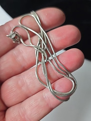 Vintage Sterling Silver Snake Chain Necklace 26″L 6.7 g