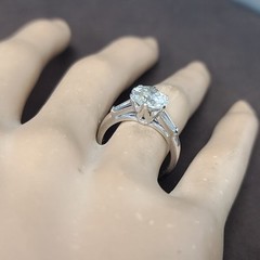 Vintage Platinum Engagement Ring 2.40CT.Lab Grown Old Euro Round Cut Diamond