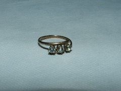 Rings Russian Soviet Silver 875 gold plated Glass vintage USSR