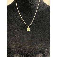 Sterling Silver Prehnite Necklace & Earrings Set 18” Snake Chain
