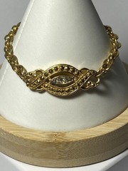 Vintage Avon 1992 Gold Tone Heirloom Classic Faux Marcasite Rope Bracelet 6.5in