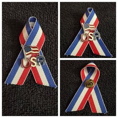 USA Patriotic Jewelry Lot 6 Pc Flag Pins Brooch Earrings Ribbon Metal Rhinestone