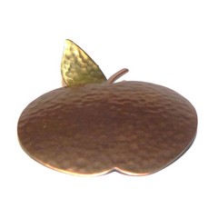 Vintage Hammered Brass and Copper Apple Pin
