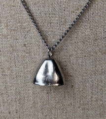 Vintage necklace chain with silver tone bell charm pendant 18″ length