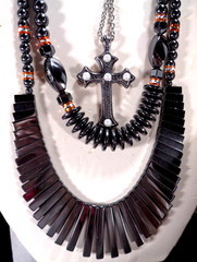 Chunky Mix Blue Red Rhinestone Figural Stone Necklace Bracelet 22 Pc Jewelry Lot