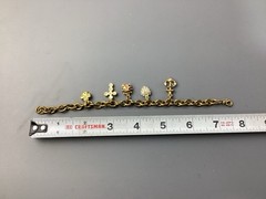 Vintage Juicy Couture Charm Bracelet Charms Rhinestone Swag Gold Toned 5 Charms