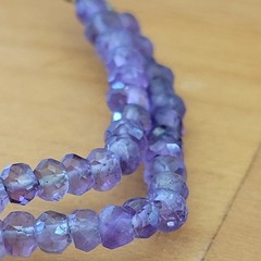 Vintage Amethyst Bead Necklace Double Strand Delicate Purple 18 Inch