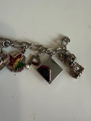 Vintage Sterling Silver Girls Charm Bracelet 11 Charms Ballerina Florida Disney