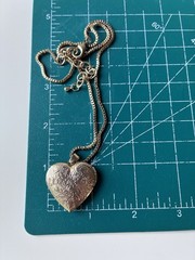 Vintage Gold Tone Heart Locket Etched Filigree Laser Engraved I Love You 80s 90s