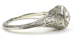 Antique Art Deco 1920’s Diamond 18KW Engagement Ring Size 6 UK-L1/2 EGL USA