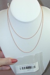 Rose Gold Over Sterling Vermeil Rope Chain 30″ New In Package