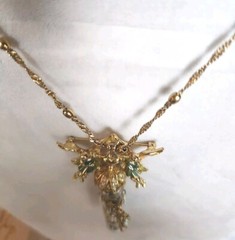 Vintage RARE HTF Retired Kirks Folly Angel Folly Dust Necklace/Pin w/Box 36″
