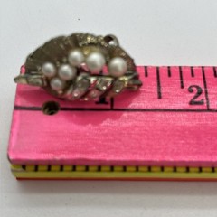 Coro Faux Pearl Rhinestone Clip On Earrings With Adjustable Spring Tension VTG