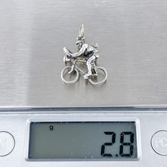 Vintage Sterling Silver 925 Female Cyclist Bicycle Charm