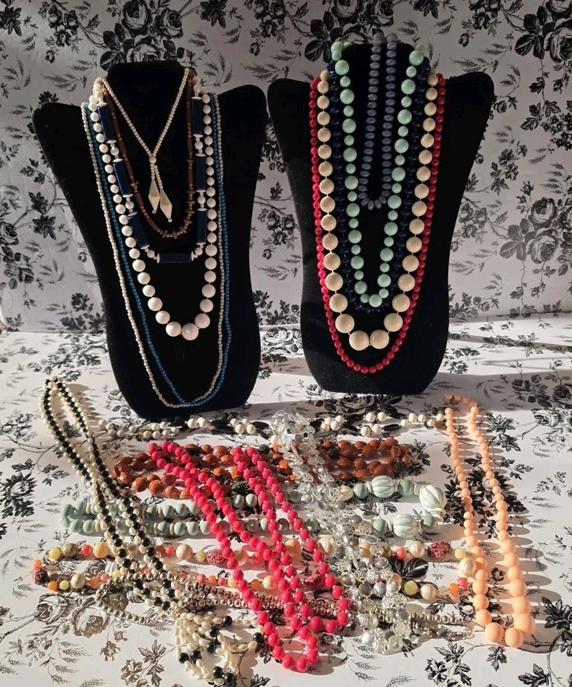 20 Vintage Retro MCM Beaded Necklace Various Colors