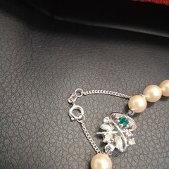 Vintage Orquidea Majorca man made Pearl & Sterling Silver Jewelry Set Velvet Box