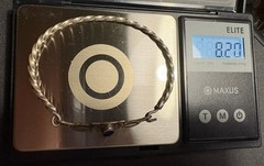 Vtg Sterling Silver SOUTHWEST Lapis Lazuli Hook Bangle Bracelet