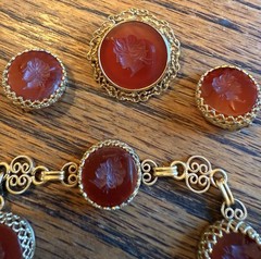 Vintage 1-20/ 12K Gold Filled Intaglio Cameo Set Tested