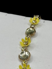 Summer Yellow Daisy Cabochon & Rhinestone MCM STYLE NECKLACE Bracelet set Choker