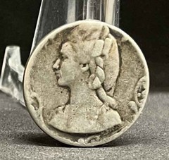 France 1920´ Art Nouveau Beauty lady and monogram design silver medal