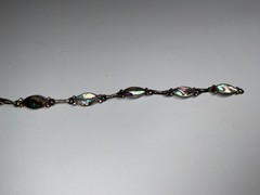 Vintage Mexican Sterling Silver Abalone Link Bracelet Eagle 2 Cuernavaca C110