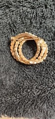 Vintage Amber Brown Yellow Green Rhinestone 3 Interlocking Rings Brooch Pin